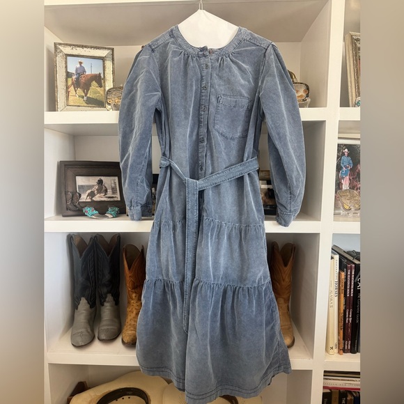 Pilcro Dresses & Skirts - PILCRO Dusty Blue Corduroy Dress xsp